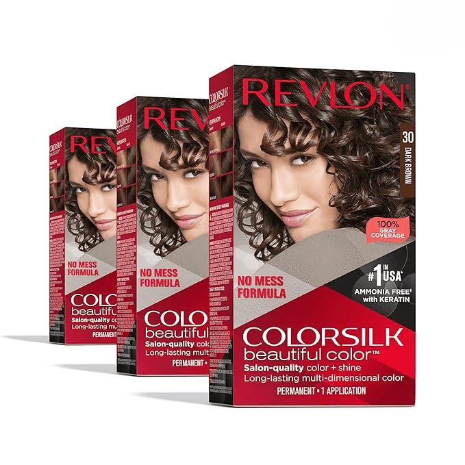 Revlon ColorSilk Hair Color #30 Dark Brown – Ammonia Free Permanent Hair Dye - Image 2
