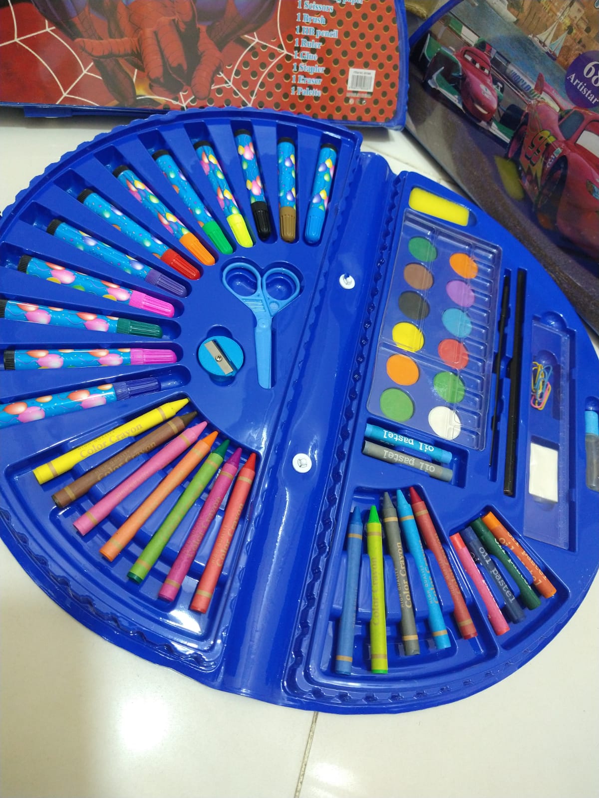 68 Pcs Colour Kit Painting Set Art Set For Kids With Crayons Water Colour Pens Oil Pastels And Art Accessories (Random Characters) - Image 6