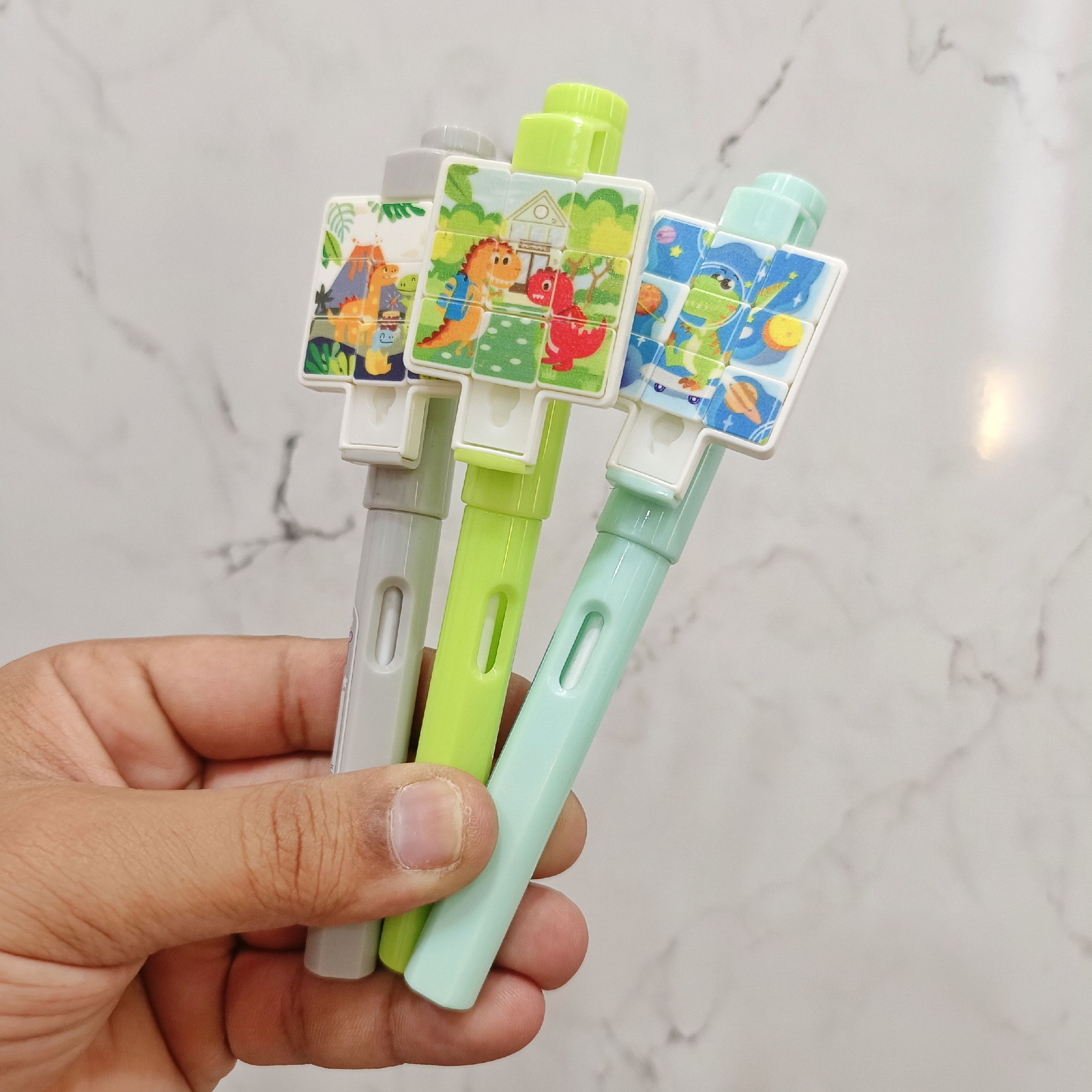 Mini Sliding Tile Puzzle Gel Pen for Kids (1 Pc – Random Color & Design) - Image 5
