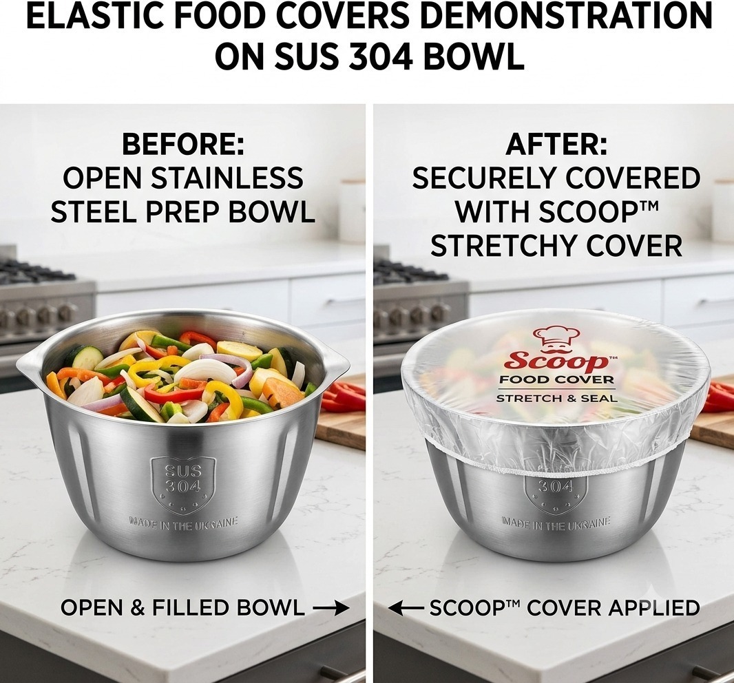 Kitchen Fresh Prep Combo Deal – 2L Manual Hand Press Vegetable Chopper, Meat Mincer & 100 Elastic Stretchable Food Covers - Random Color - Image 4