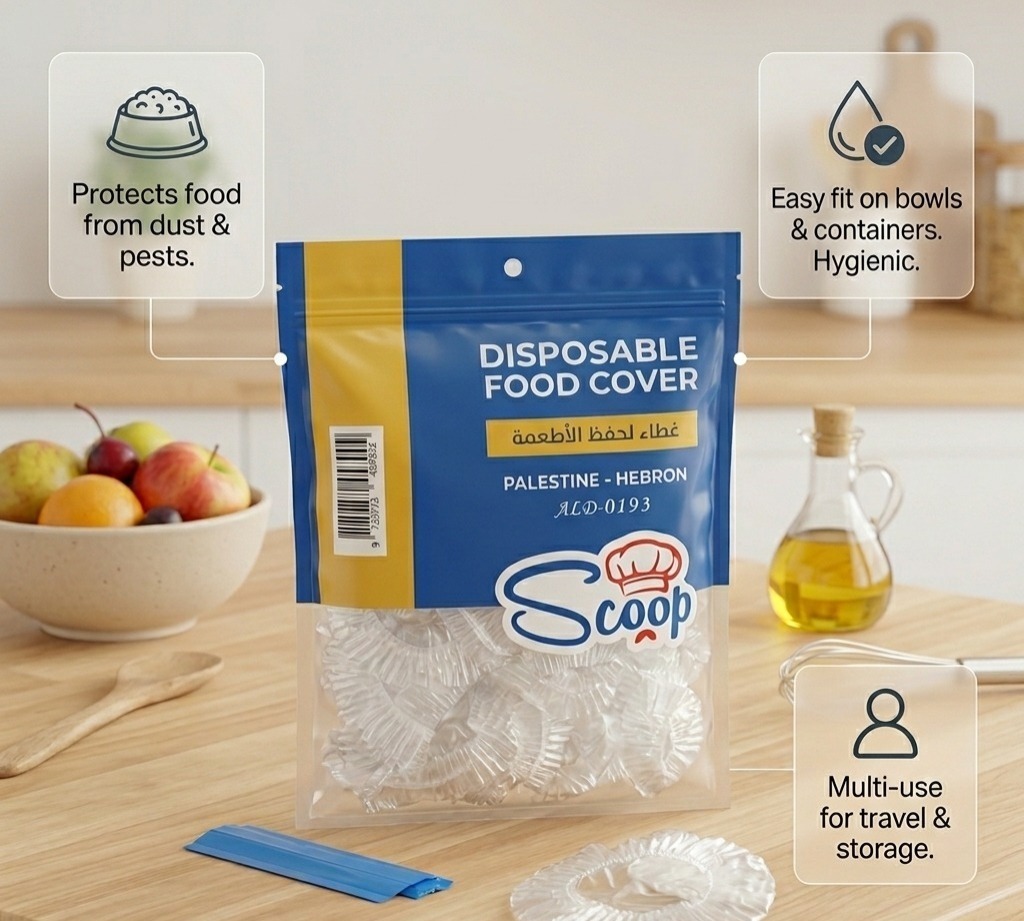 Scoop Disposable 100 Food Cover – Elastic Stretchable Bowl & Plate Covers – Universal Fit Plastic Covers for Kitchen Food Preservation
