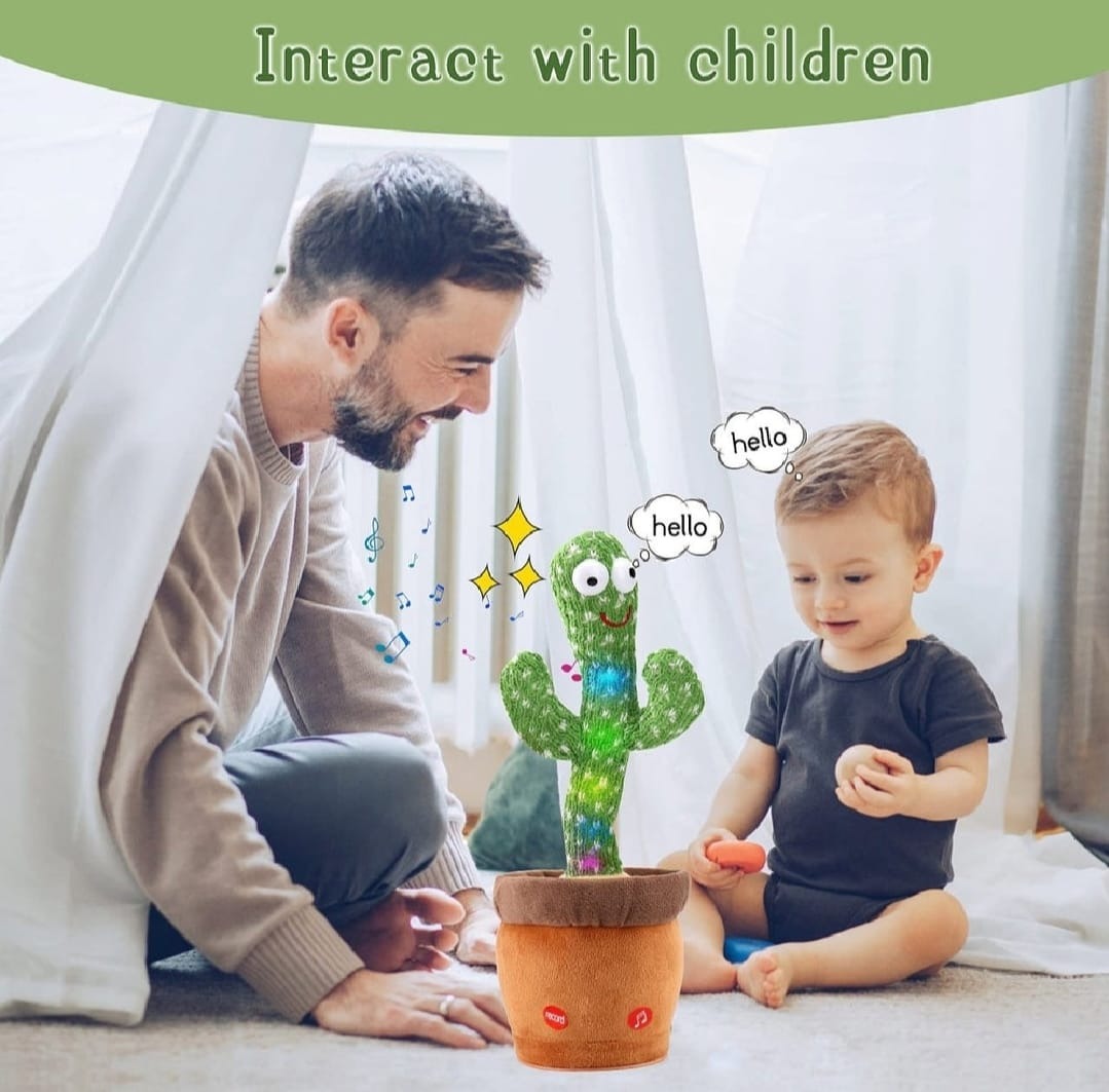 Dancing Cactus Toy for Kids – Talking & Singing Plush Cactus | Interactive Mimic Toy | Battery Operated Fun Toy for Toddlers (Without Box) - Image 2