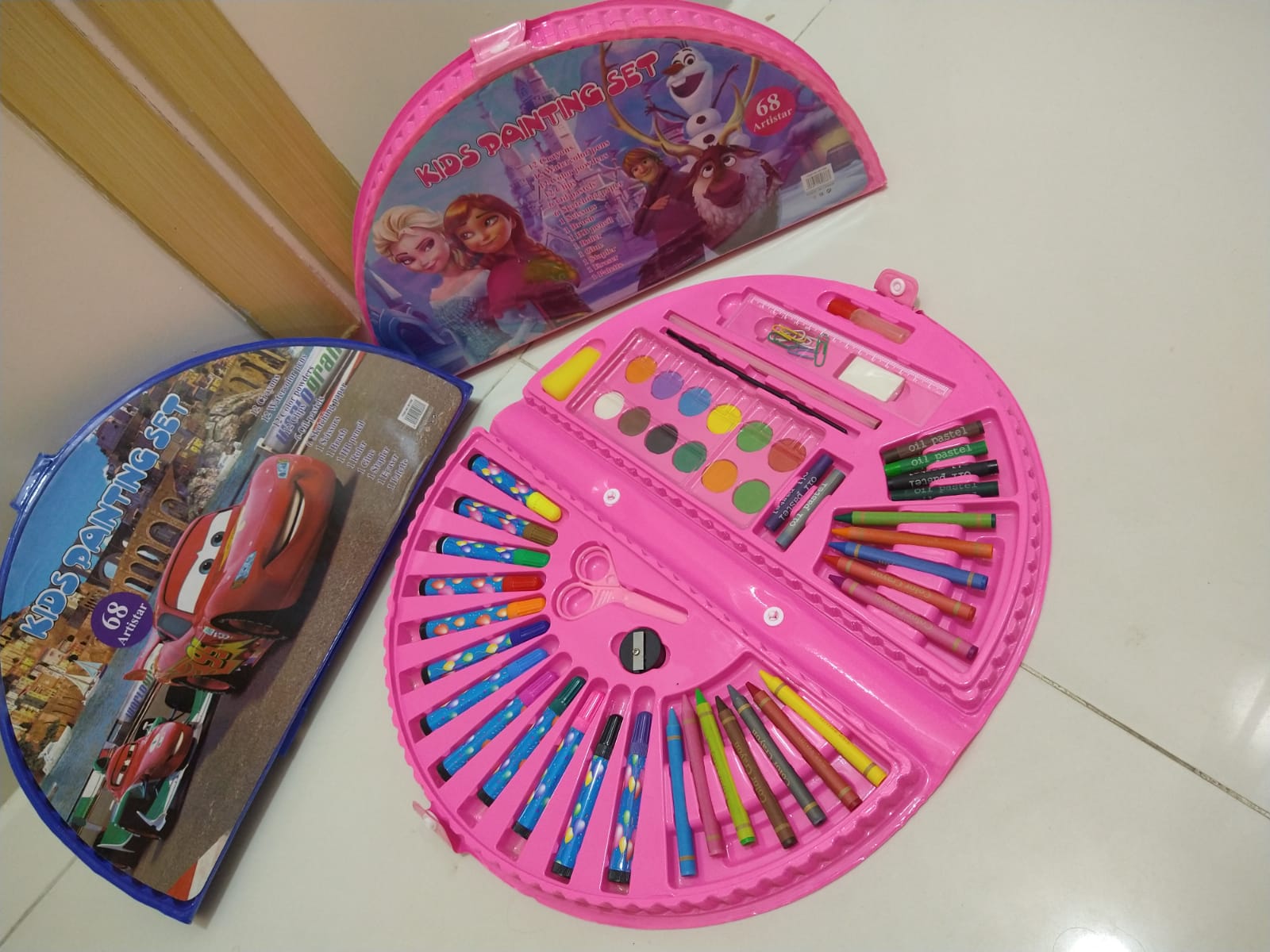 68 Pcs Colour Kit Painting Set Art Set For Kids With Crayons Water Colour Pens Oil Pastels And Art Accessories (Random Characters) - Image 7