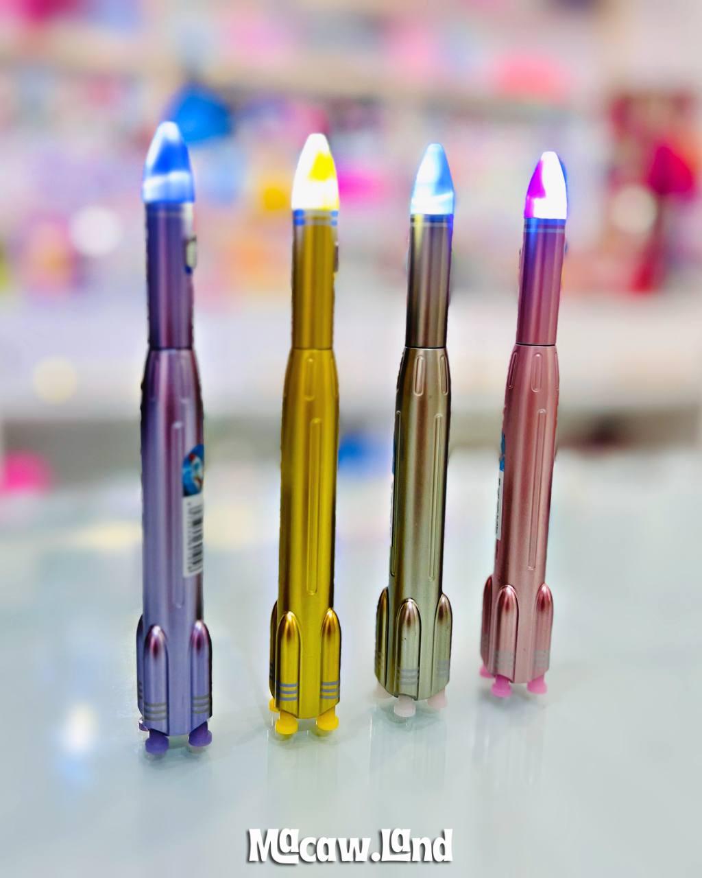 Rocket Shaped LED Gel Pen with Light-Up Tip (1 Piece – Random Metallic Color) - Image 3