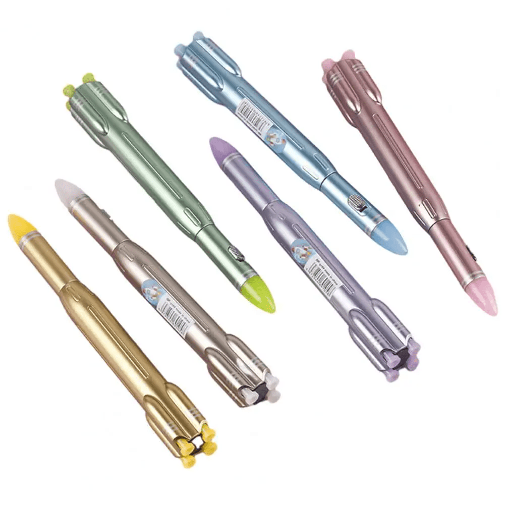 Rocket Shaped LED Gel Pen with Light-Up Tip (1 Piece – Random Metallic Color) - Image 4