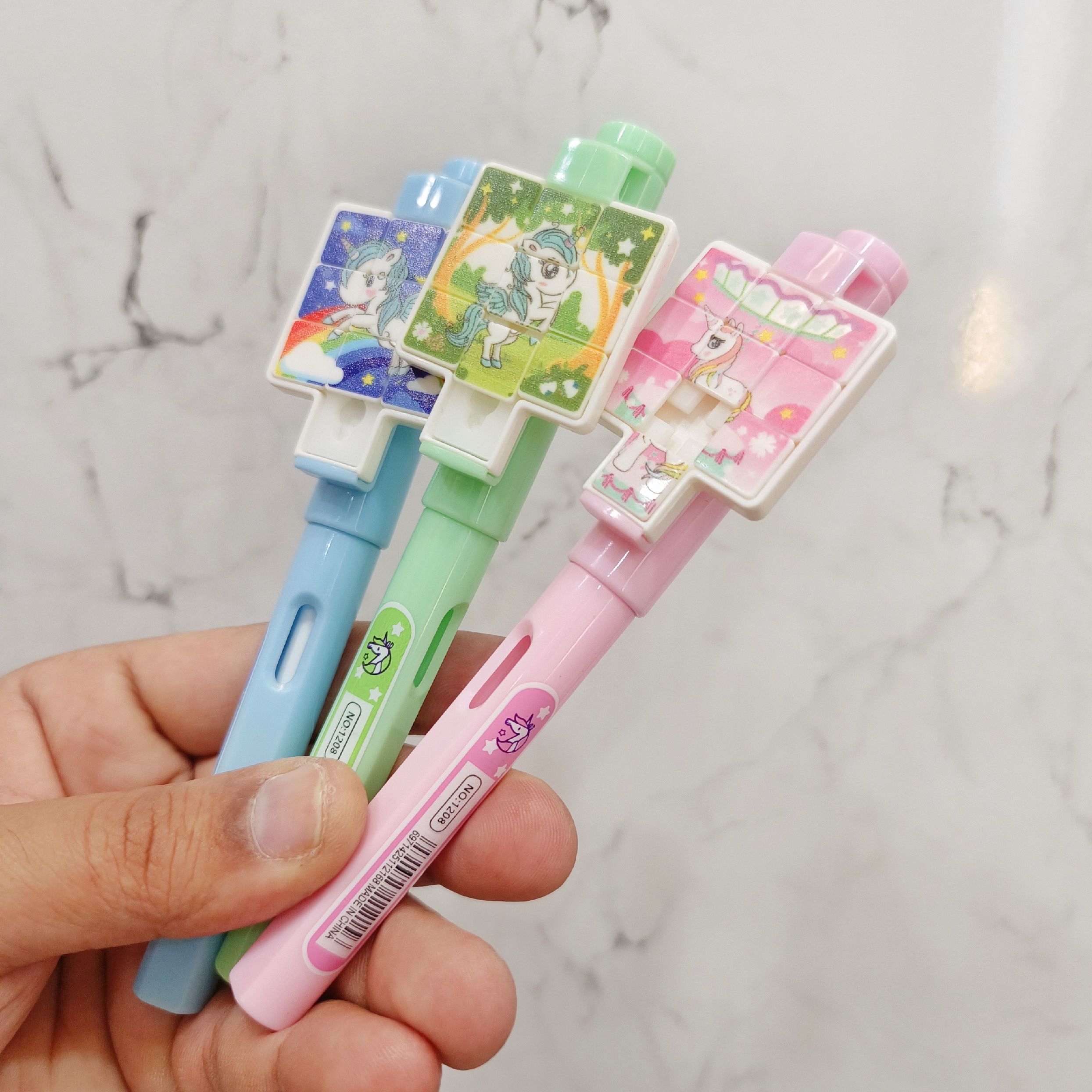 Mini Sliding Tile Puzzle Gel Pen for Kids (1 Pc – Random Color & Design) - Image 4
