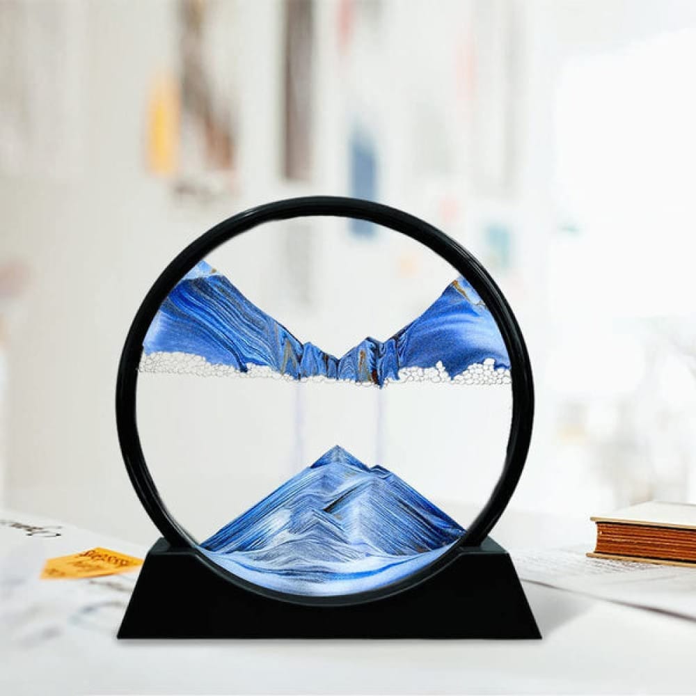3D Moving Sand Art Lamp - Flowing Sand Painting Picture Dynamic Hourglass Decorative Desk Ornament Office Home Decor Lamp (Random Color) - Image 4