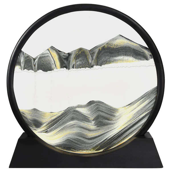 3D Moving Sand Art Lamp - Flowing Sand Painting Picture Dynamic Hourglass Decorative Desk Ornament Office Home Decor Lamp (Random Color) - Image 3