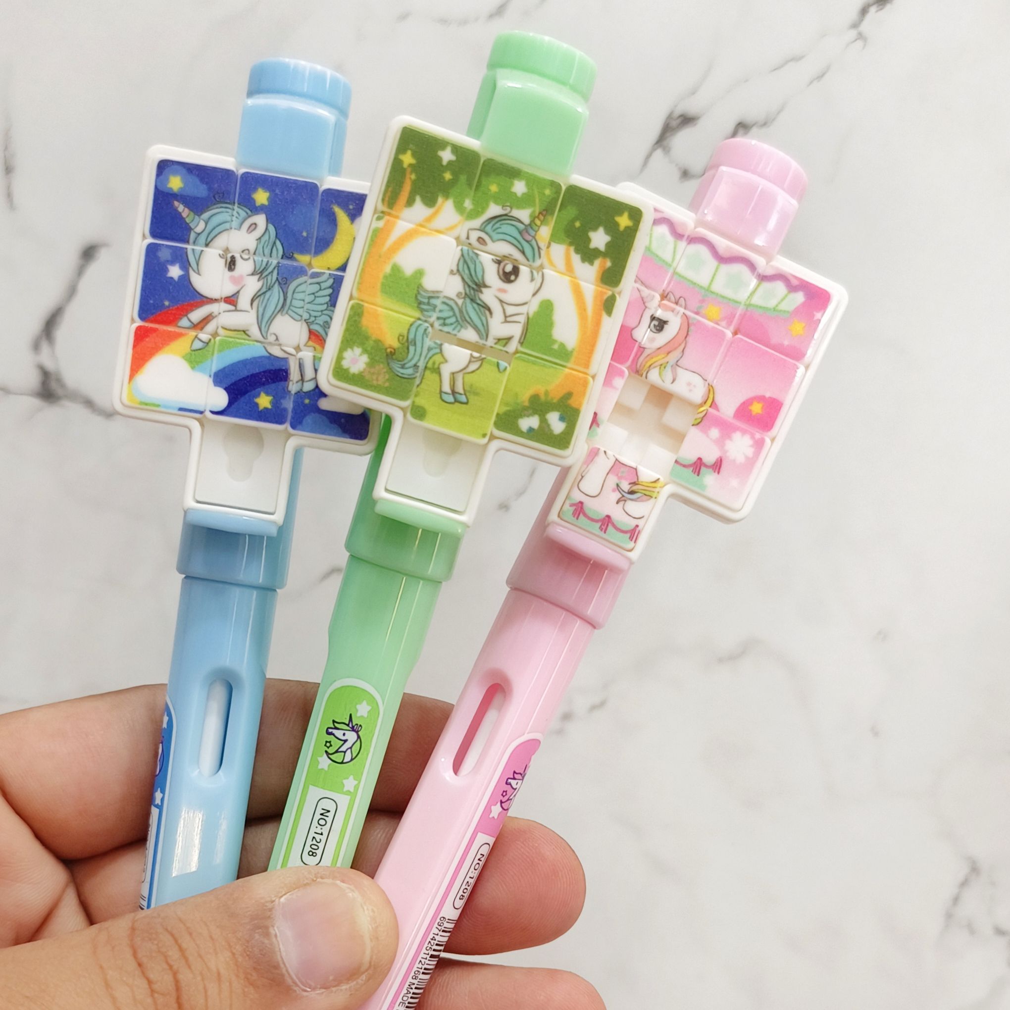 Mini Sliding Tile Puzzle Gel Pen for Kids (1 Pc – Random Color & Design) - Image 3