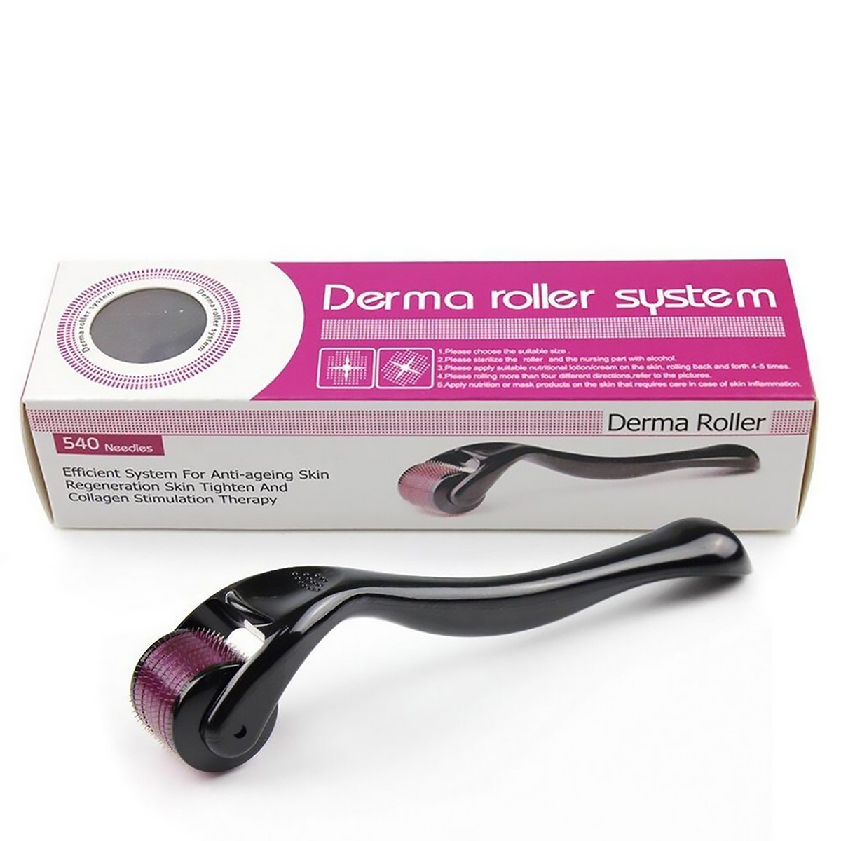 Titanium Needles Derma Roller 0.5mm Length Size - Skincare Product Designed For Beauty And Daily Skincare Routine - With Box - Image 2
