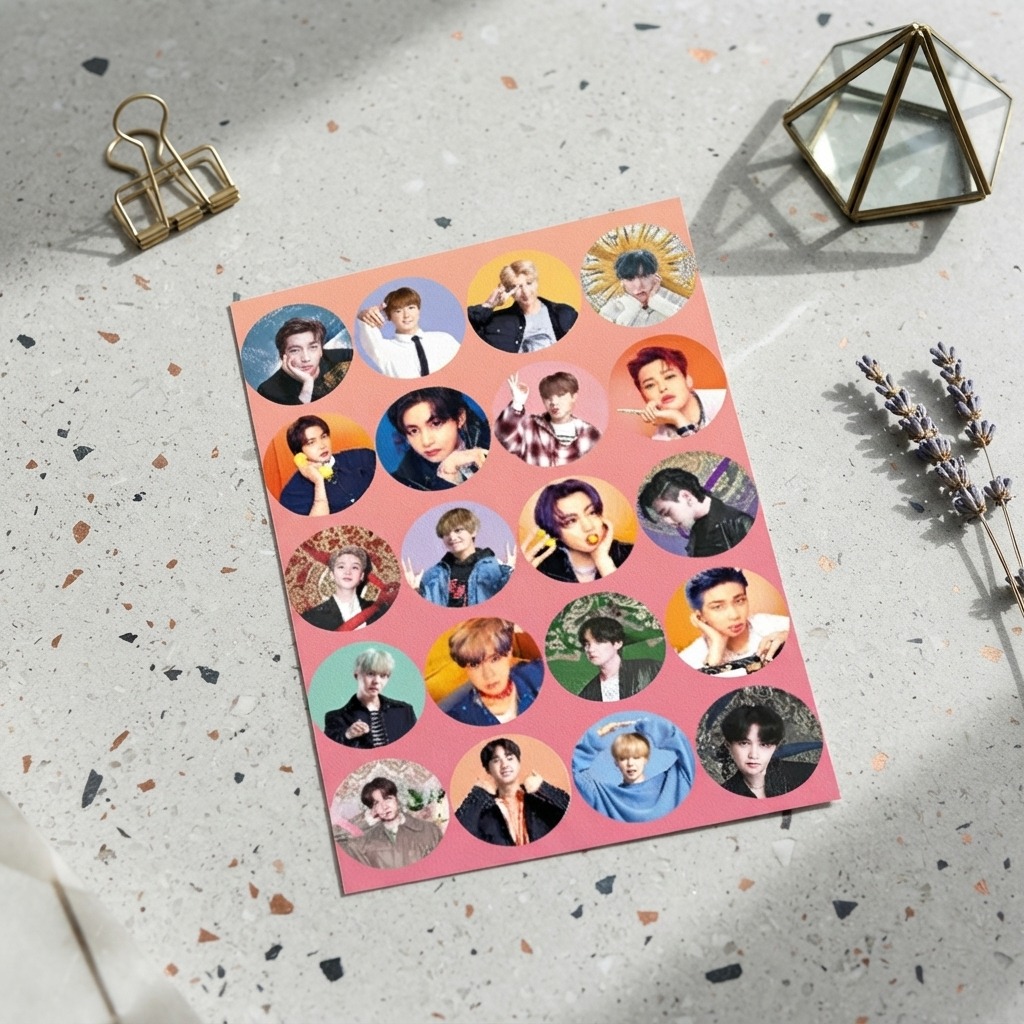 BTS All Member K‑Pop Sticker Sheet 4x6 Inches Waterproof Durable High Quality Print PVC Practical Choice For Fans Laptop Notebook And Decoration - Image 2