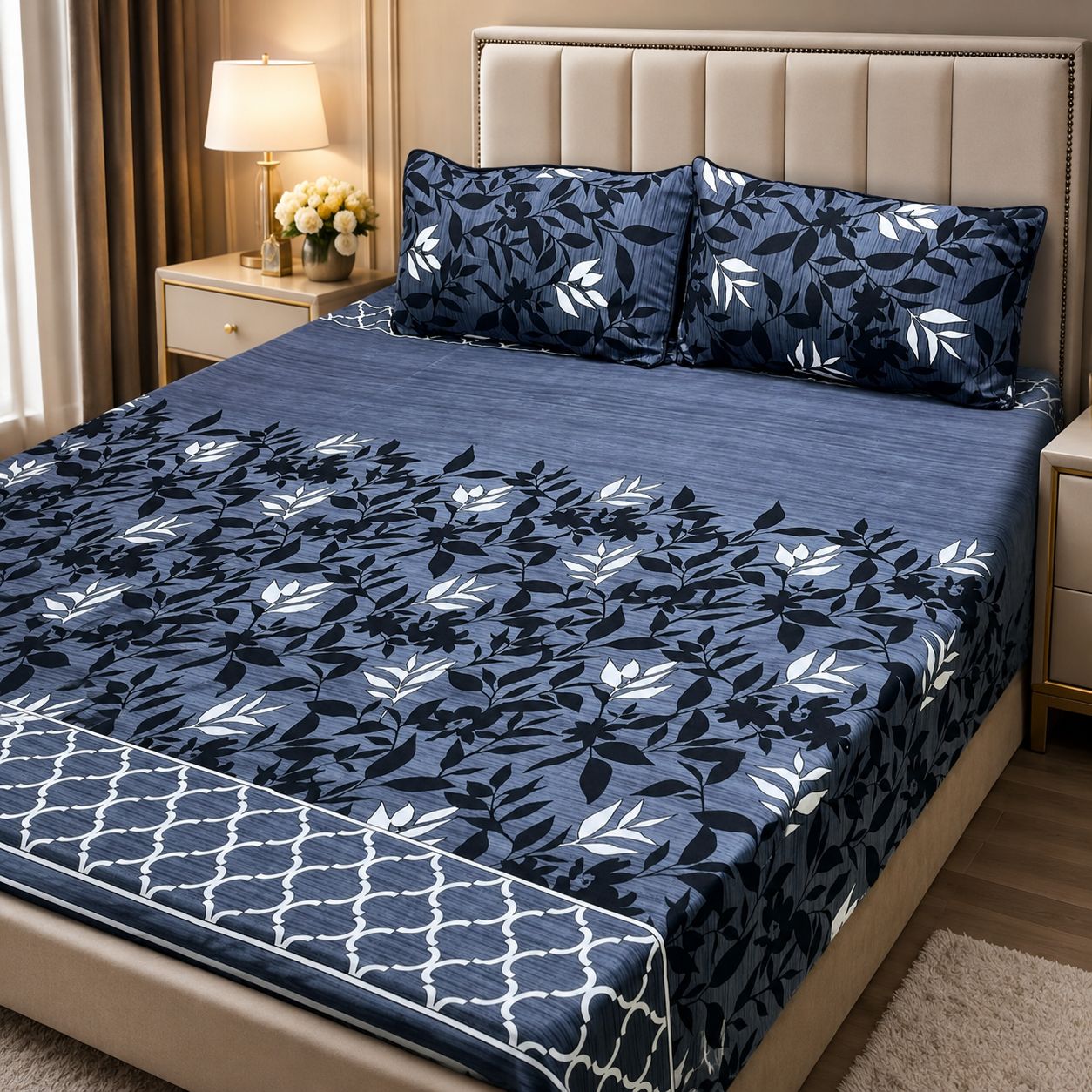 3D Crystal Cotton 3-piece Bedsheet Set AY0010014 - Image 2