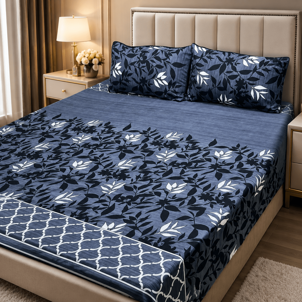 3D Crystal Cotton 3-piece Bedsheet Set AY0010014