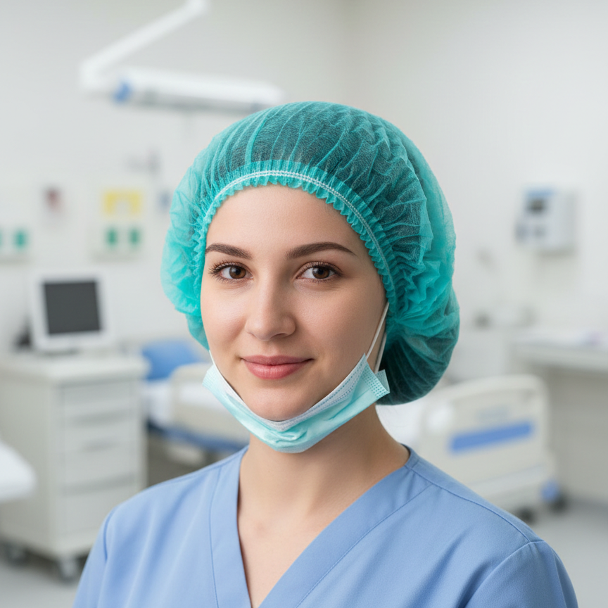Disposable Surgical Cap – Breathable Non-Woven Head Cover for Medical & Hygiene Use (Pack of 100Pcs) - Image 4