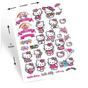 Hello Kitty Uncut Sticker Sheet 4x6 Inches Waterproof Durable Strong Adhesive High Quality PVC Practical Choice For Journal Mobile And Decoration