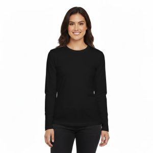Basic Round Neck Full Sleeves T-Shirt For Women – Soft & Comfortable Casual Wear (Random Color)