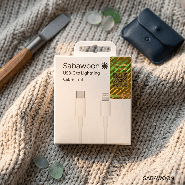 Sabawoon USB-C To Lightning Cable | 1m White Fast Charging & Data Transfer Cord - Image 4