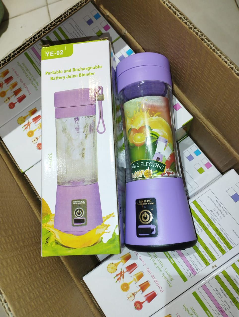 6 Blade Mini Portable Usb Juicer Blender Rechargeable - Kitchen Appliance Designed For Juice Blending And Daily Beverage Routine (Random Color) - Image 4