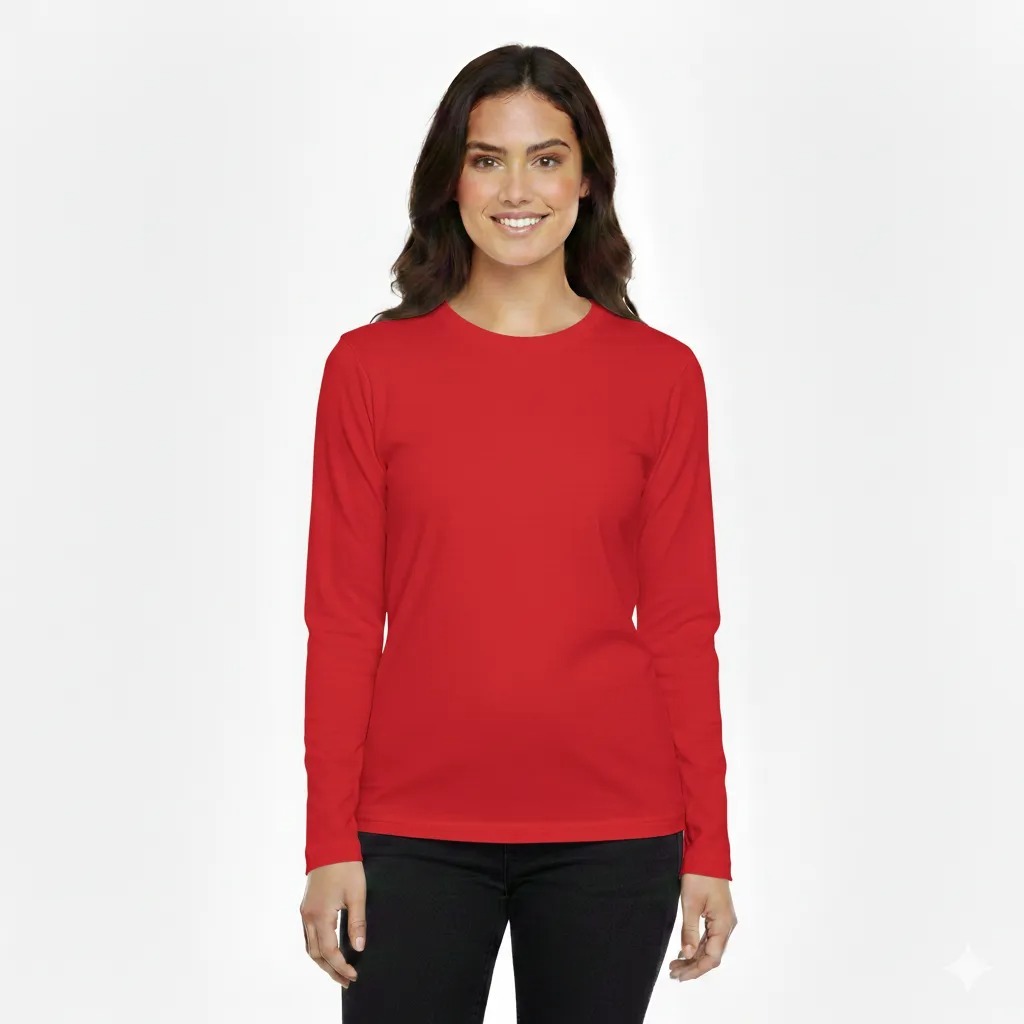 Basic Round Neck Full Sleeves T-Shirt For Women – Soft & Comfortable Casual Wear (Random Color) - Image 6