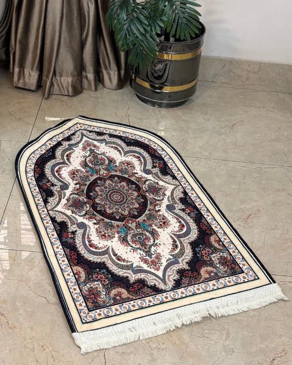 Vintage Persian Floral Arch Velvet Prayer Mat (70x115 cm) - Image 2