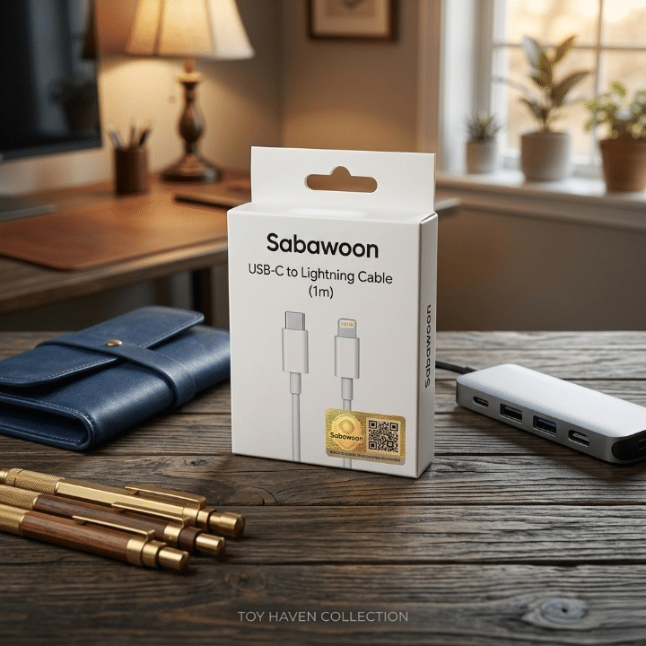 Sabawoon USB-C To Lightning Cable | 1m White Fast Charging & Data Transfer Cord - Image 3