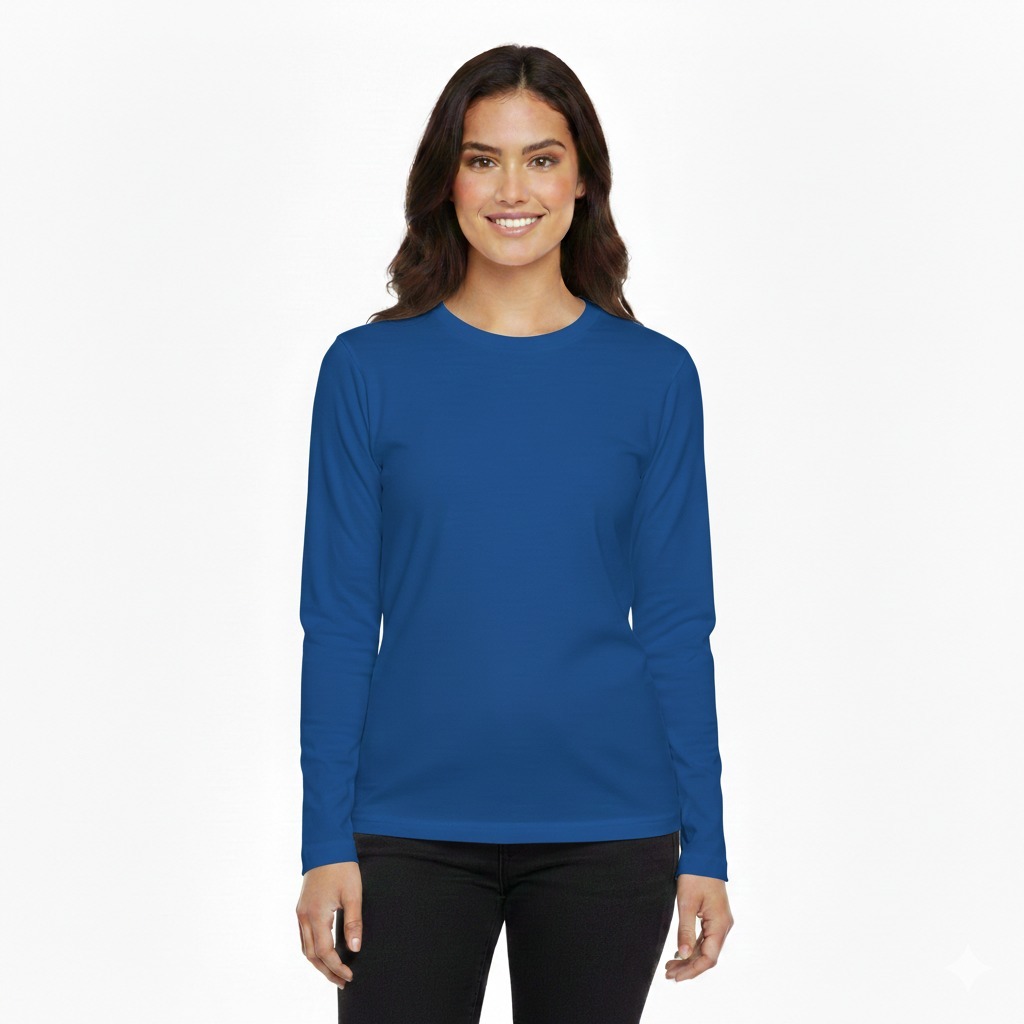 Basic Round Neck Full Sleeves T-Shirt For Women – Soft & Comfortable Casual Wear (Random Color) - Image 7