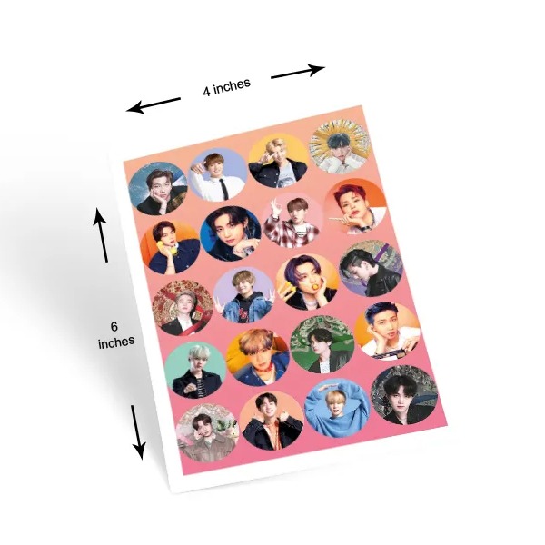 BTS All Member K‑Pop Sticker Sheet 4x6 Inches Waterproof Durable High Quality Print PVC Practical Choice For Fans Laptop Notebook And Decoration - Image 3