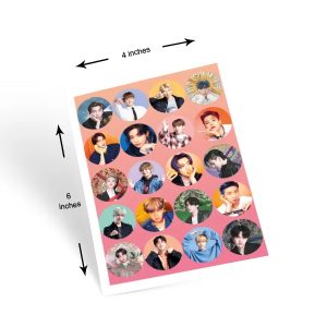 BTS All Member K‑Pop Sticker Sheet 4x6 Inches Waterproof Durable High Quality Print PVC Practical Choice For Fans Laptop Notebook And Decoration