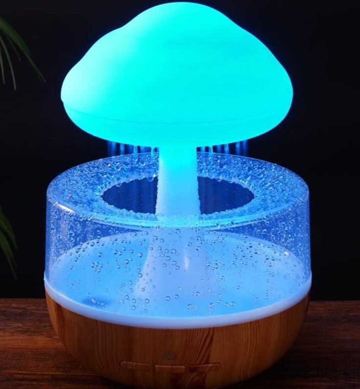 Rechargeable Cloud Rain Aroma Diffuser And LED Humidifier - Elegant Ambient Night Light With Realistic Raindrop Effect For Home And Office Decor - Image 4