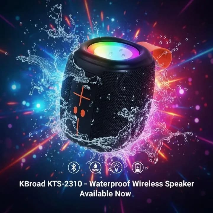 KTS-2310 Waterproof RGB Bluetooth Speaker – Portable Outdoor Wireless Speaker with Deep Bass & LED Light Up Display - Image 4