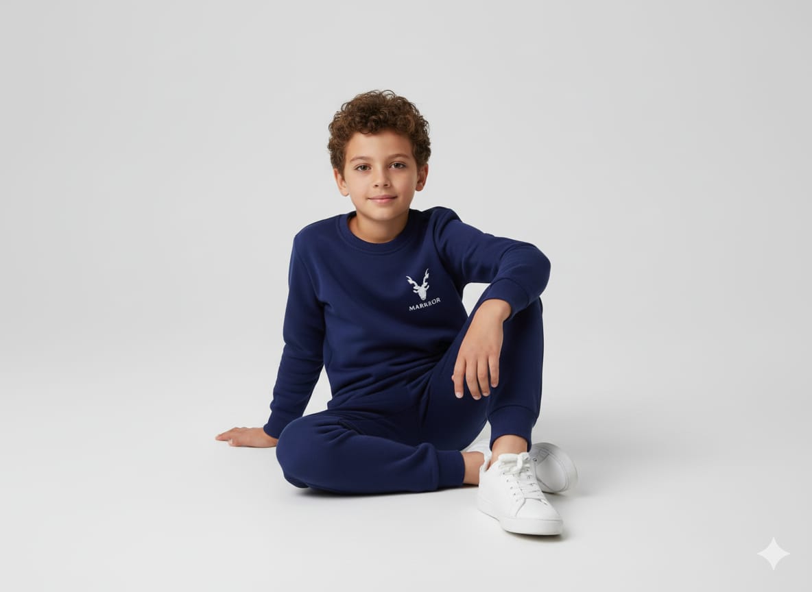 Winter Kids Markhor Printed Tracksuit | Full Sleeves Round Neck T-Shirt & Trouser Set – Warm, Stylish & Comfortable Outfit - Image 2