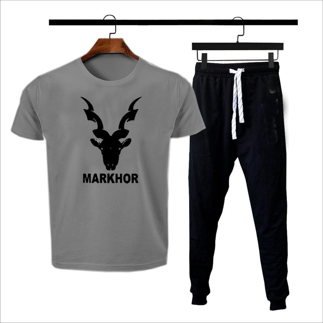 Premium Micro Men’s Tracksuit Markhor Print Comfortable Sportswear For Gym Workout Training And Daily Wear - Image 4