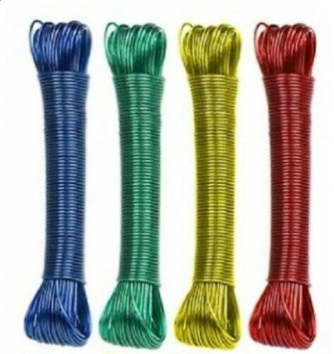 20M PVC Coated Metal Laundry Rope with Tensioner – Strong Outdoor Clothesline Wire (Random Color) - Image 2