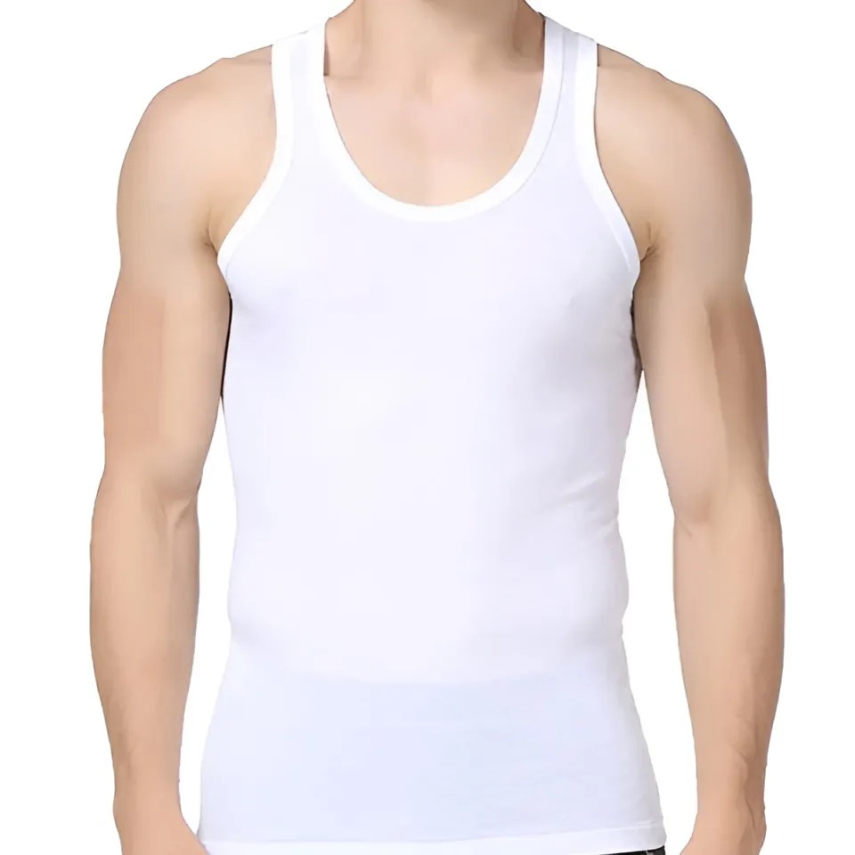 Pack of 3 White Men's Vest (Banyan) – Soft Cotton Sleeveless Undershirt for Daily Wear - Image 3