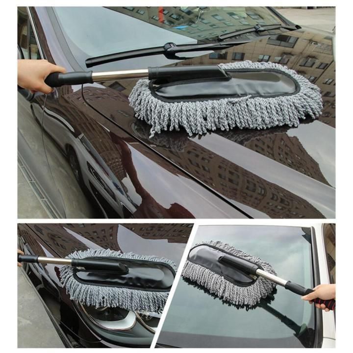 Car Wash Cleaning Brush Duster Dust Wax Mop Microfiber Telescoping Tool For Vehicle Exterior And Interior Cleaning - Image 2