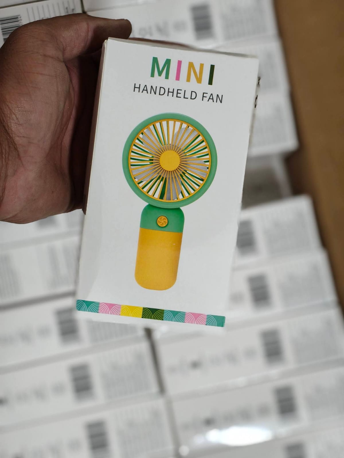 Rechargeable Mini Handy Fan Portable USB Cooling Fan Cute Design Handheld Fan for Kids and Travel - With Cable (Random Color) - Image 4