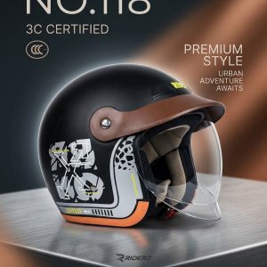 Premium Vintage Motorcycle & Scooty Helmet | 3C Certified Safety
