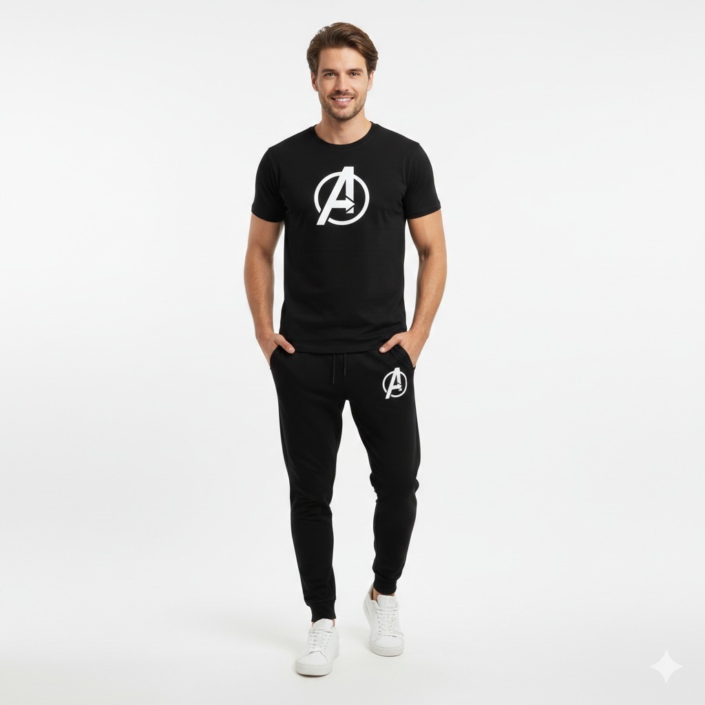 Stylish two Peice A Printed Round Neck Half Sleeves Casual Tracksuit Amazing And Trendy T Shirt And trouser for men and boys Gym Part Shirt And Jogging Track - Image 11