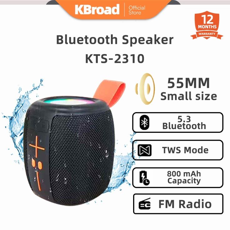 KTS-2310 Waterproof RGB Bluetooth Speaker – Portable Outdoor Wireless Speaker with Deep Bass & LED Light Up Display - Image 3