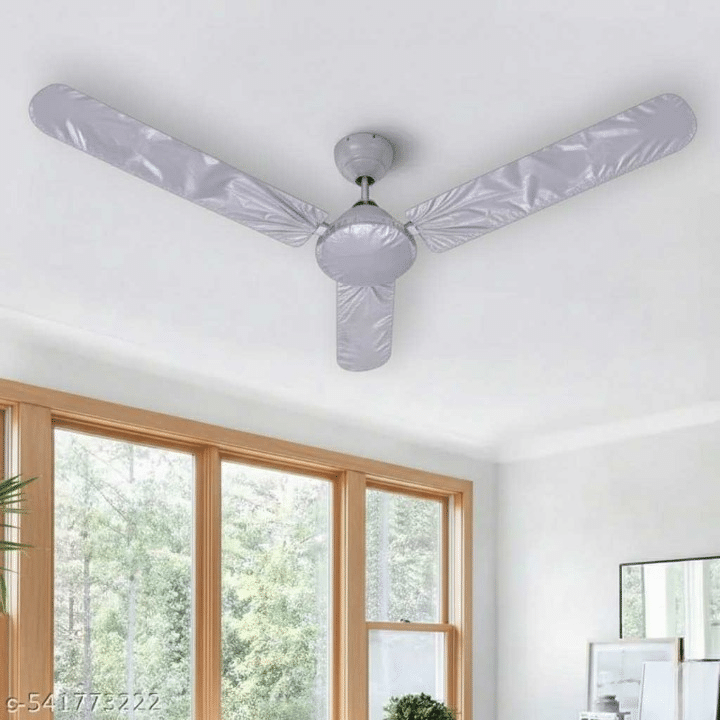 Dustproof Parachute Fabric Ceiling Fan Cover Set – 3 Blade Covers + 1 Motor Cover - Image 2