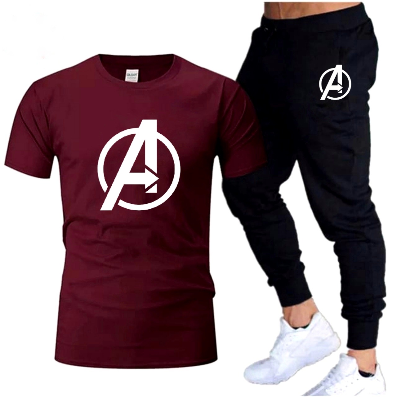 Stylish two Peice A Printed Round Neck Half Sleeves Casual Tracksuit Amazing And Trendy T Shirt And trouser for men and boys Gym Part Shirt And Jogging Track - Image 5
