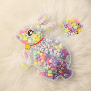 Single DIY Beads Set With Bunny Shape Storage Box For Bracelet And Locket Making With Different Beads In One