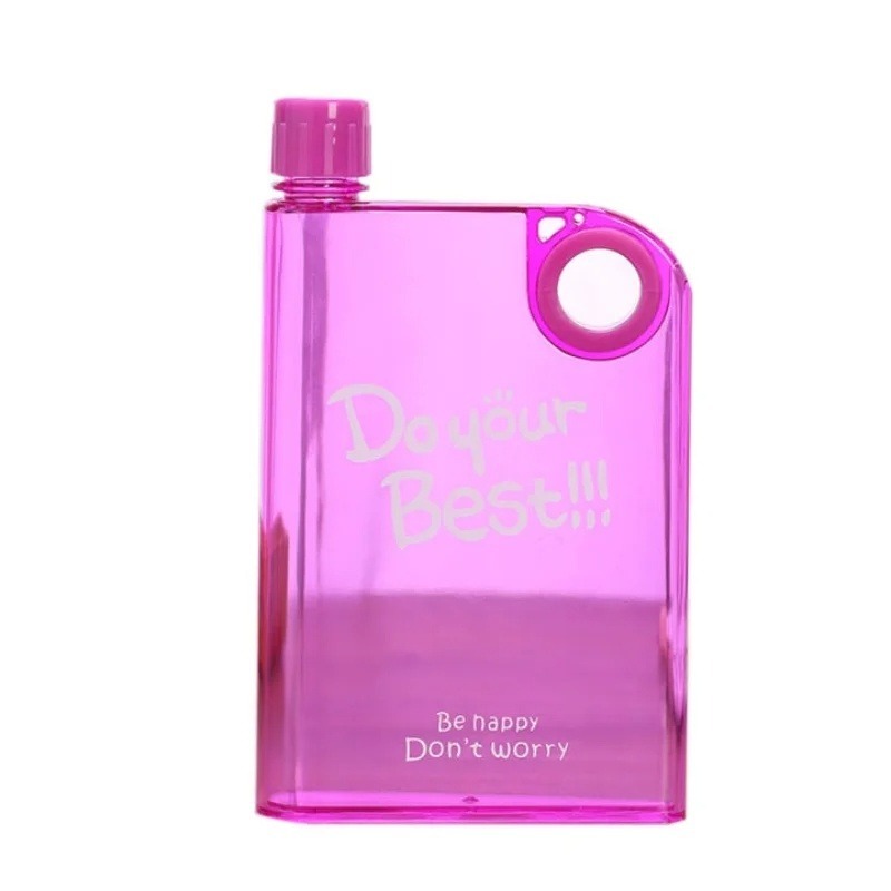 A5 Flat Water Bottle Slim Notebook Style Reusable Water Bottle (420ML) - Drinkware Accessory Designed For Hydration (Random Color) - Image 5