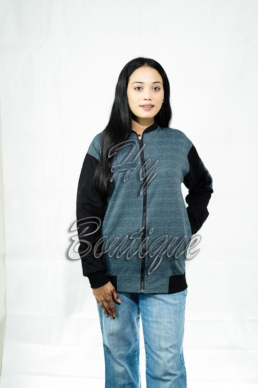 Winter Collection Women’s Plain Grey Charcoal Jacket | Stylish & Warm Outerwear | Elegant Winter Fashion for Ladies - Image 3