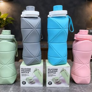 Silicone Folding Bottle | 600ML Silicon Foldable Bottle | Smart Travel Bottle Collapsible Design (Random Color)