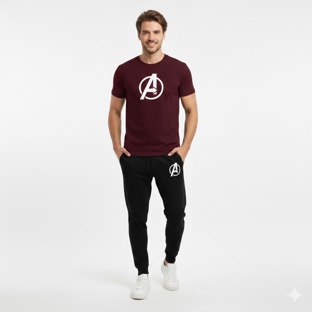 Stylish two Peice A Printed Round Neck Half Sleeves Casual Tracksuit Amazing And Trendy T Shirt And trouser for men and boys Gym Part Shirt And Jogging Track - Image 9
