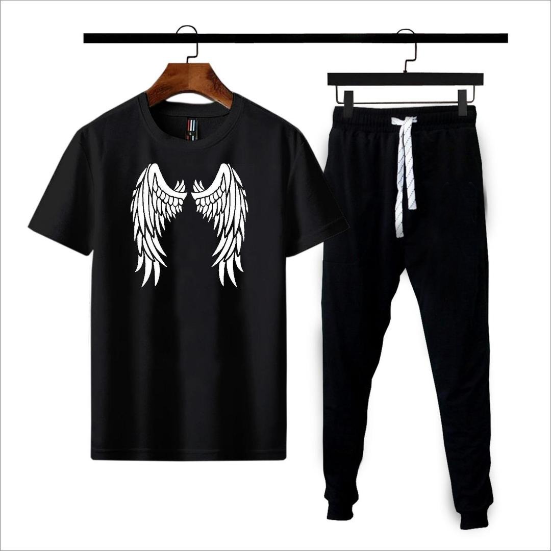 Premium Micro Men’s Tracksuit Angel Print – Comfortable Sportswear | Gym & Workout Suit - Image 3