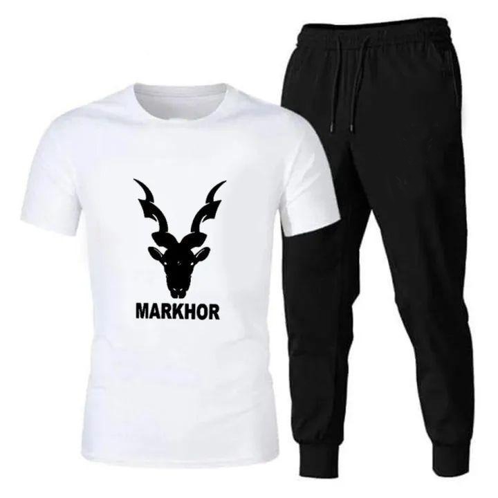 Premium Micro Men’s Tracksuit Markhor Print Comfortable Sportswear For Gym Workout Training And Daily Wear - Image 2