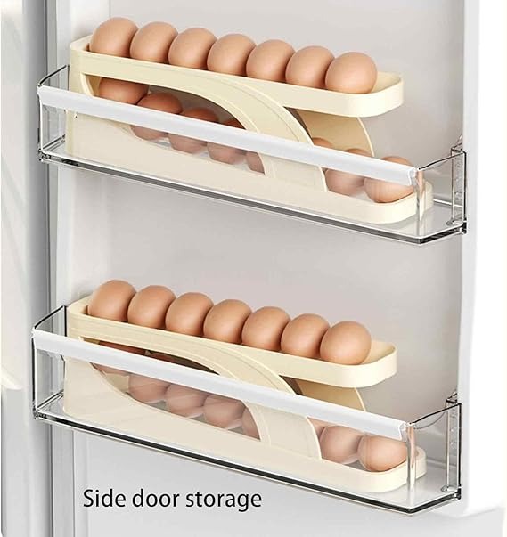 15 Egg Storage Box Rolling Design Space Saving PP Refrigerator Organizer Multi Layer Egg Holder| Random Colour - Image 3