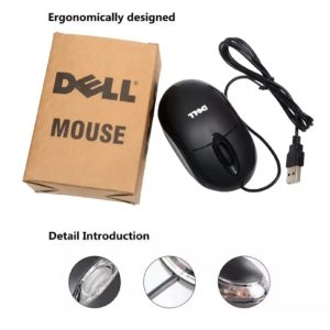 Dell USB Wired Mouse – Smooth & Reliable Optical Tracking for Laptops and Desktop PCs